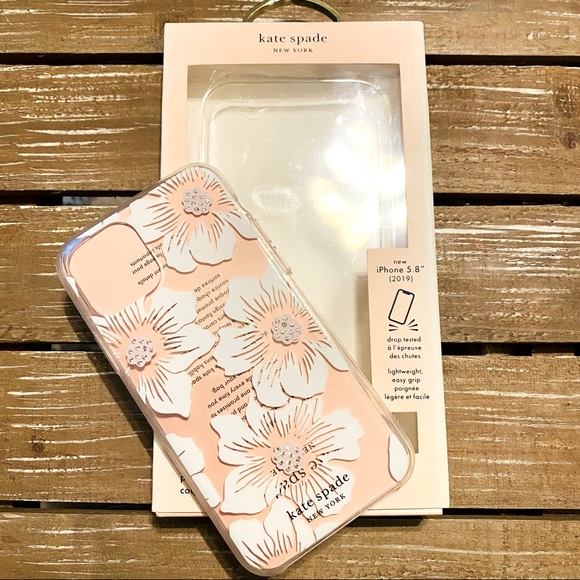 Kate Spade New York ♠️ IPhone 11 Pro Hollyhock Jeweled Silicone Hard Case